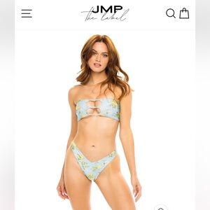 Vegas strappy cut out bandeau top & rio high leg cheeky bikini bottom